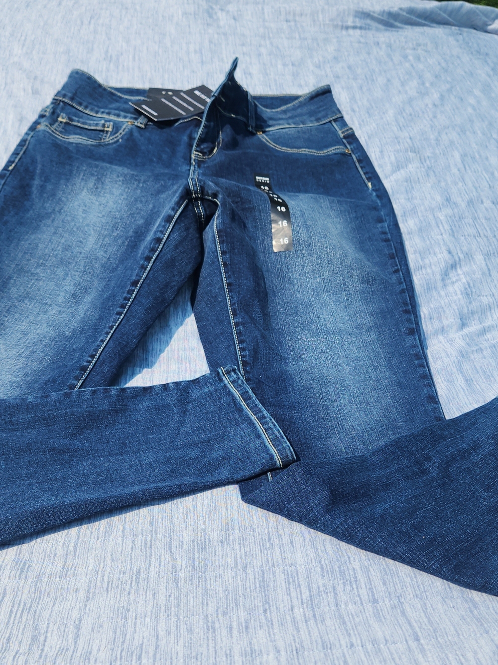 White Mark Dark Blue Womens  Jeans